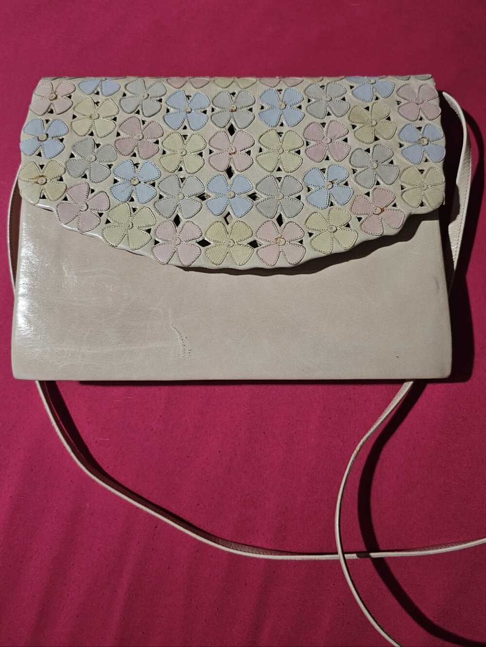 Neiman Marcus Pastel Floral Crossbody Bag